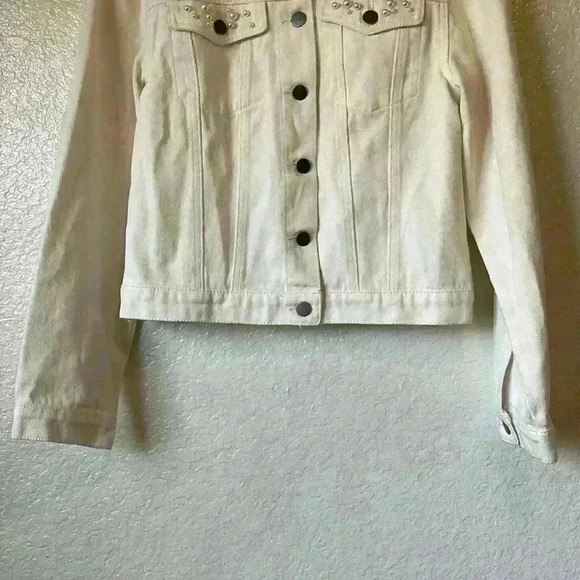 Untamed Petals Pearl Posy White Denim Jacket For Mrs. - Picture 11 of 14